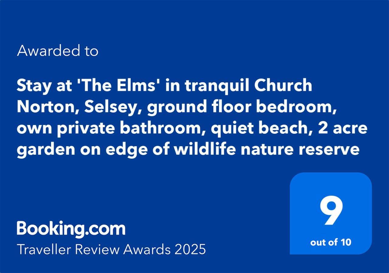 Stay At 'The Elms' In Tranquil Church Norton, Selsey - Ground Floor Bedroom, Own Private Bathroom, Quiet Beach, 2 Acre Garden By The Sea, On Edge Of Wildlife Nature Reserve Екстер'єр фото
